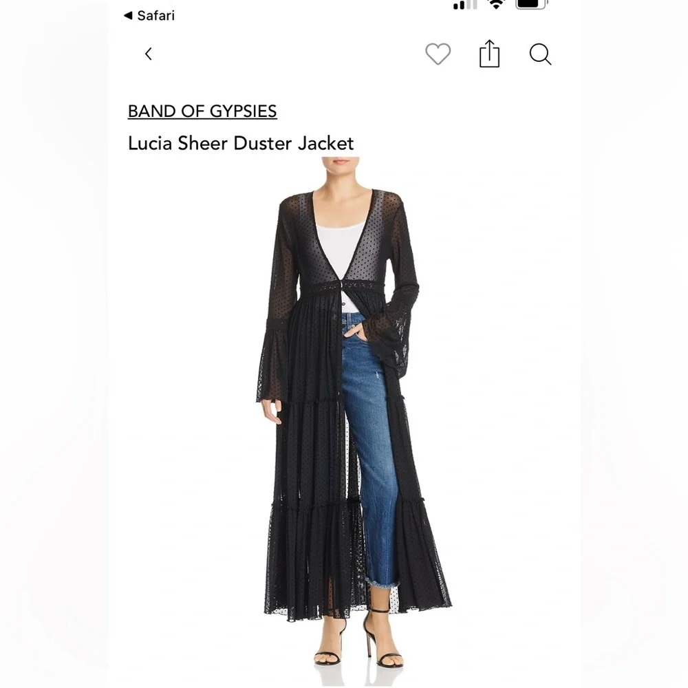 Band of gypsies Lucia BLACK mesh duster - Picture 1 of 2